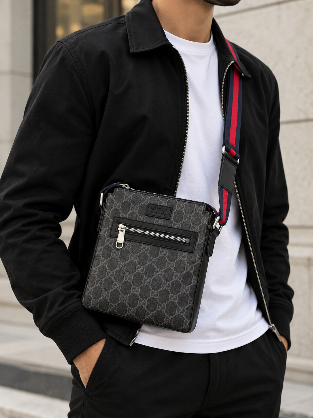 Gucci - Grey/Black - Τσαντάκι - Δερμάτινο - Image 3