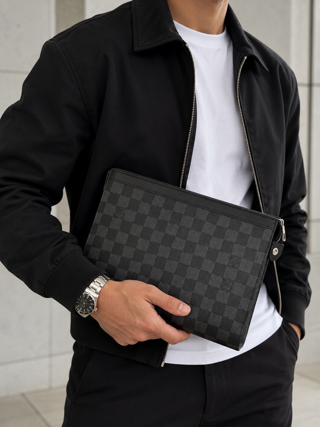 LV - Black/Damier - HandBag - Δερμάτινο - Image 2