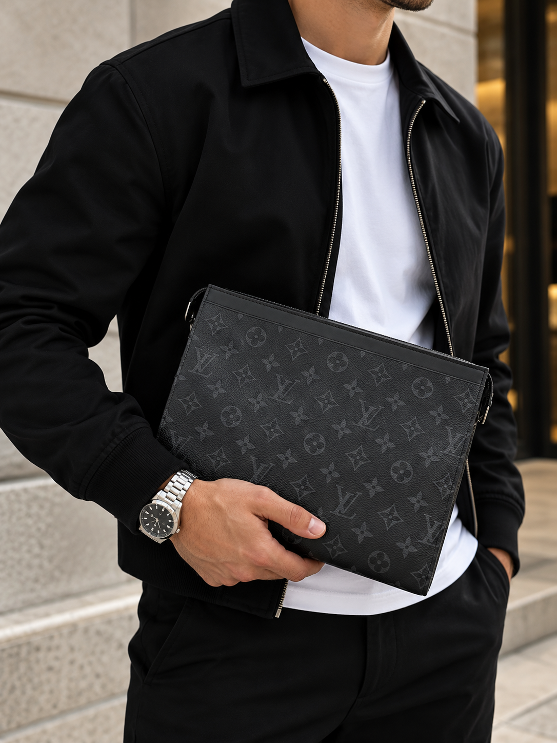 LV - Grey/Monogram - HandBag - Δερμάτινο - Image 2