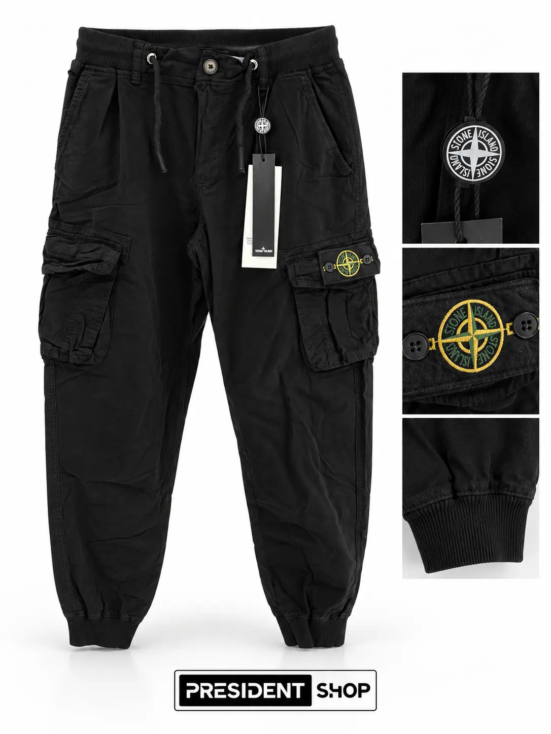 Stone Island – Cargo Παντελόνι – Μαύρο - Image 2