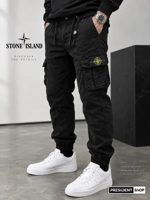 Stone Island – Cargo Παντελόνι – Μαύρο